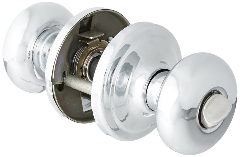 Kwikset Hancock Interior Privacy Door Knob with Lock, Door Handle For Bathroom and Bedroom, Polished Chrome Keyless Turn Lock Doorknob - Image 2